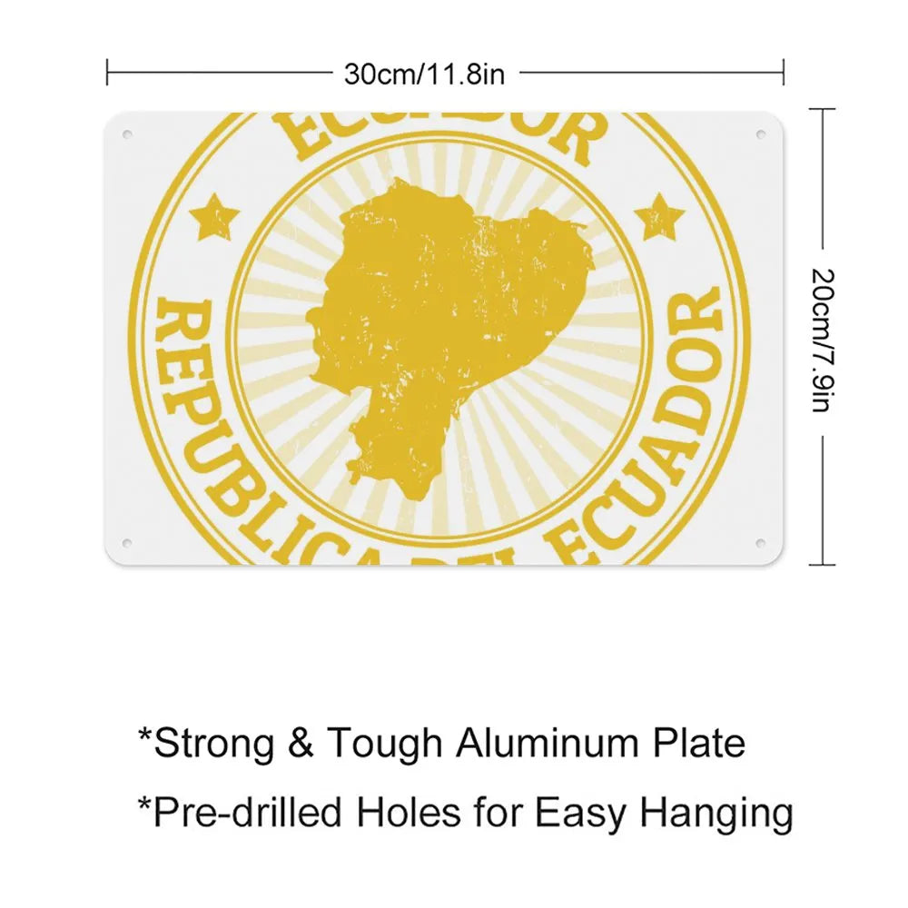 Retro Republica Del Ecuador Aluminum plaque painting