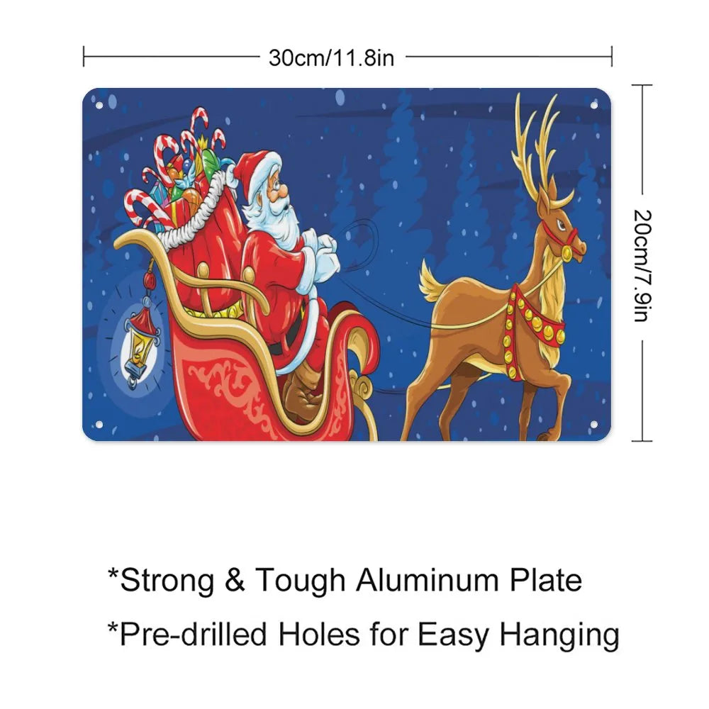Moving on Sledge at Night Aluminum plaque painting