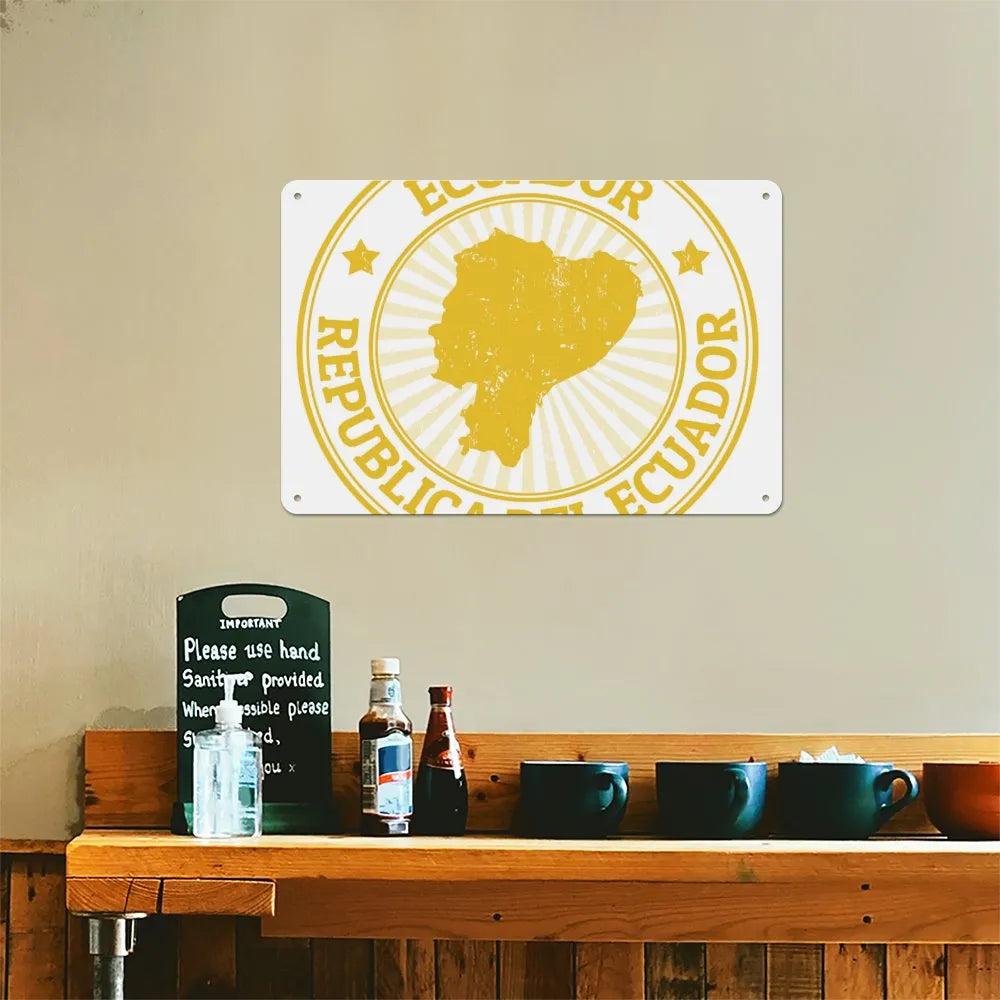 Retro Republica Del Ecuador Aluminum plaque painting