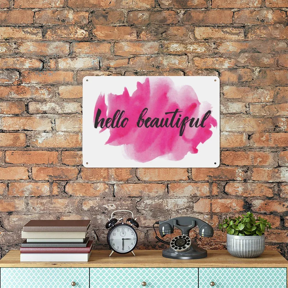 Words on Pink Aluminum plaque painting