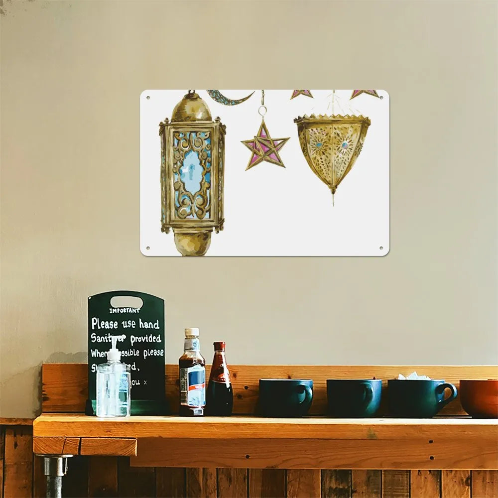 Watercolor Moon Stars Aluminum plaque painting