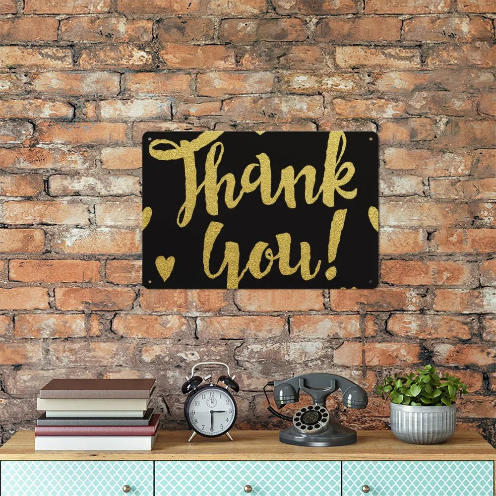 Cursive Hearts on Dark Aluminum plaque painting