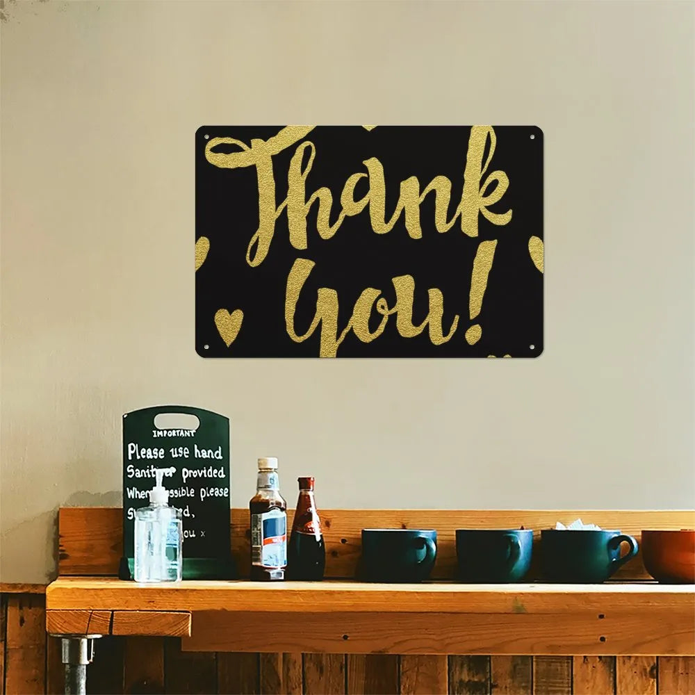 Cursive Hearts on Dark Aluminum plaque painting