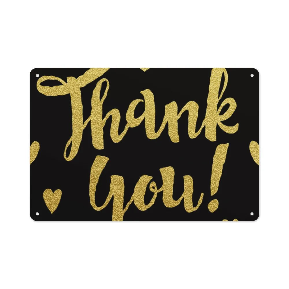 Cursive Hearts on Dark Aluminum plaque painting