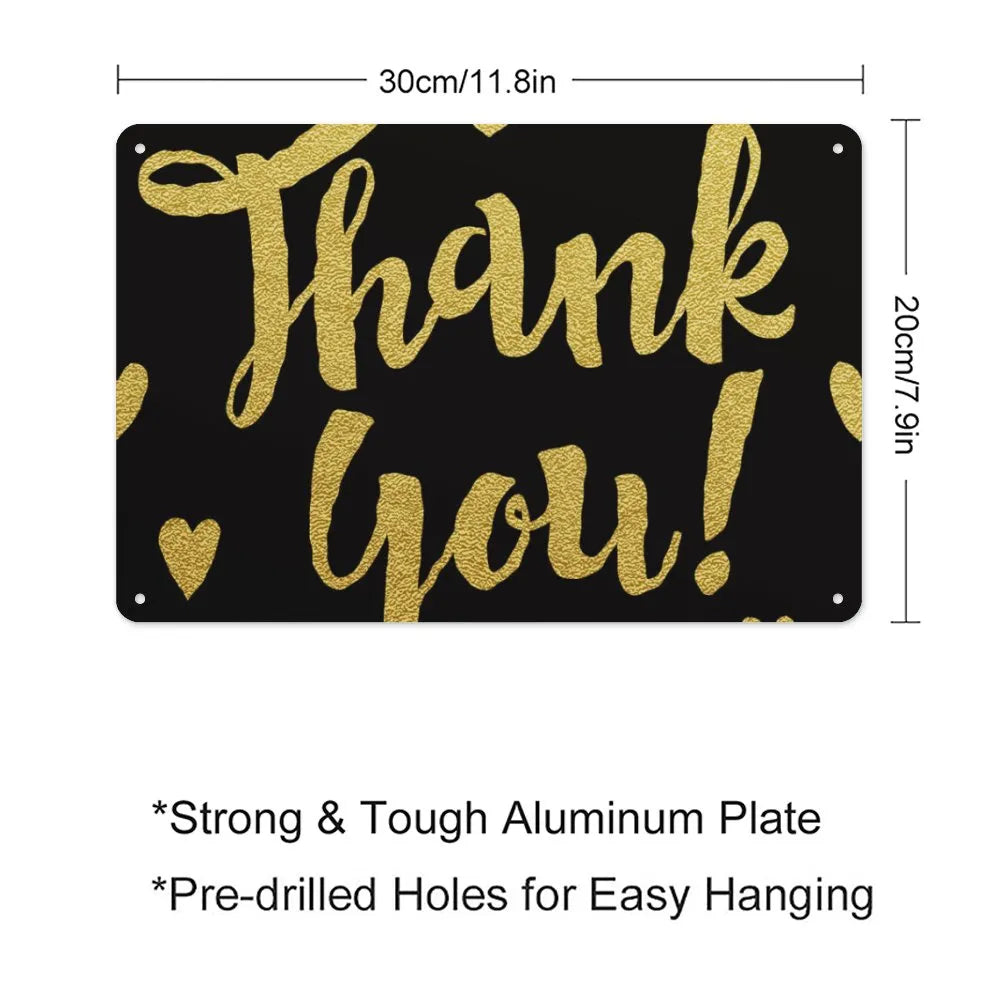 Cursive Hearts on Dark Aluminum plaque painting