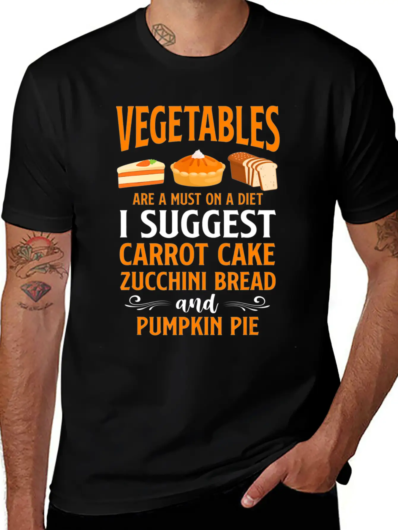 Bake Baking Cake Pie Vegetables Vegetarian Vegan Unisex Casual T-Shirt – Clean Design For Daily Comfort