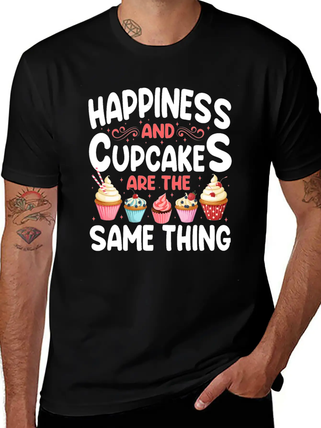Bake Baking Cupcake Happiness And Unisex Casual T-Shirt – Clean Design For Daily Comfort