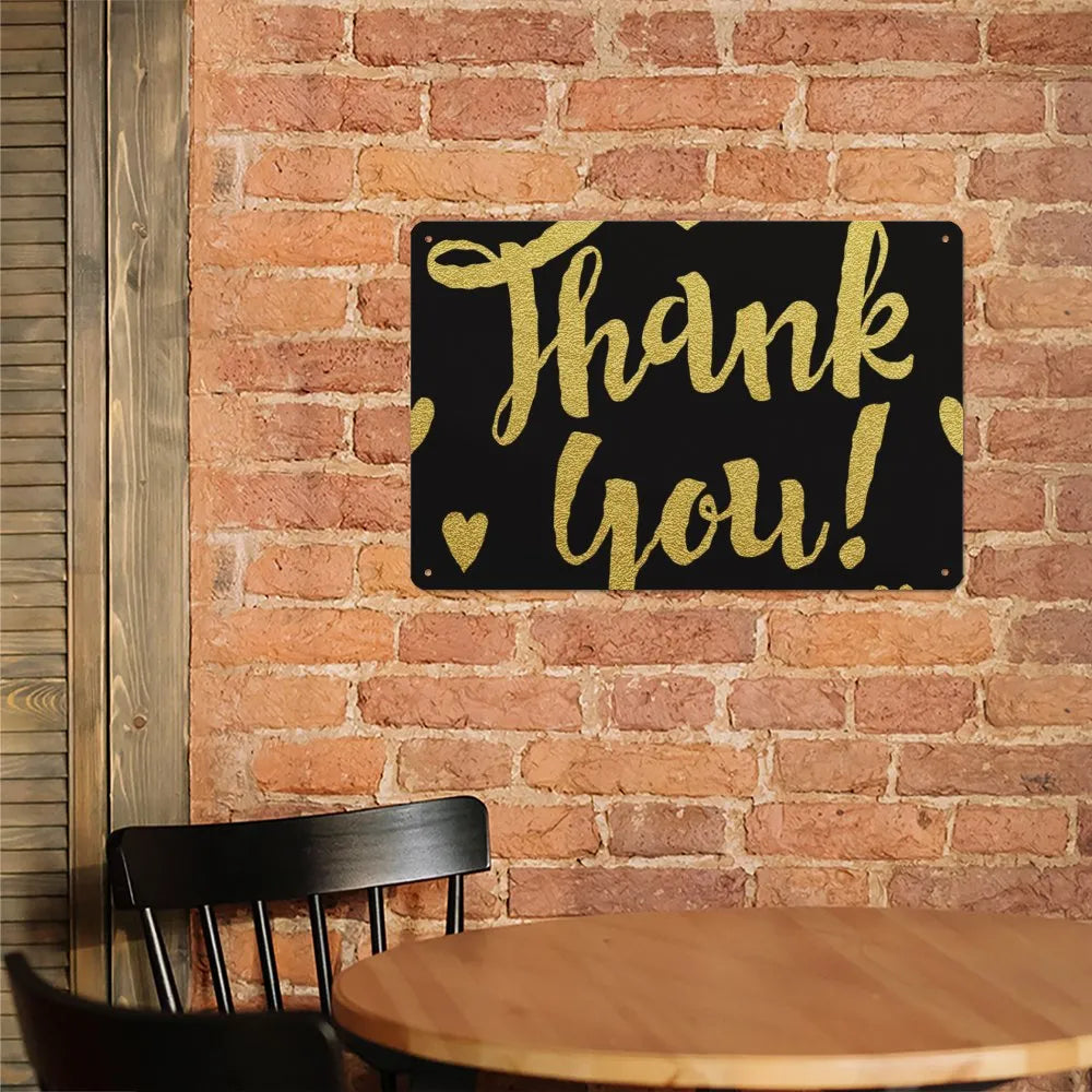 Cursive Hearts on Dark Aluminum plaque painting