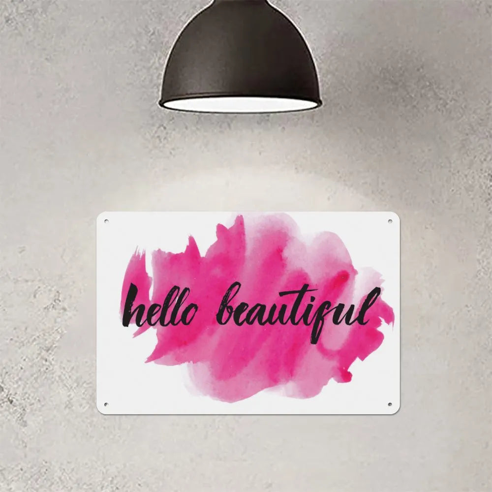 Words on Pink Aluminum plaque painting