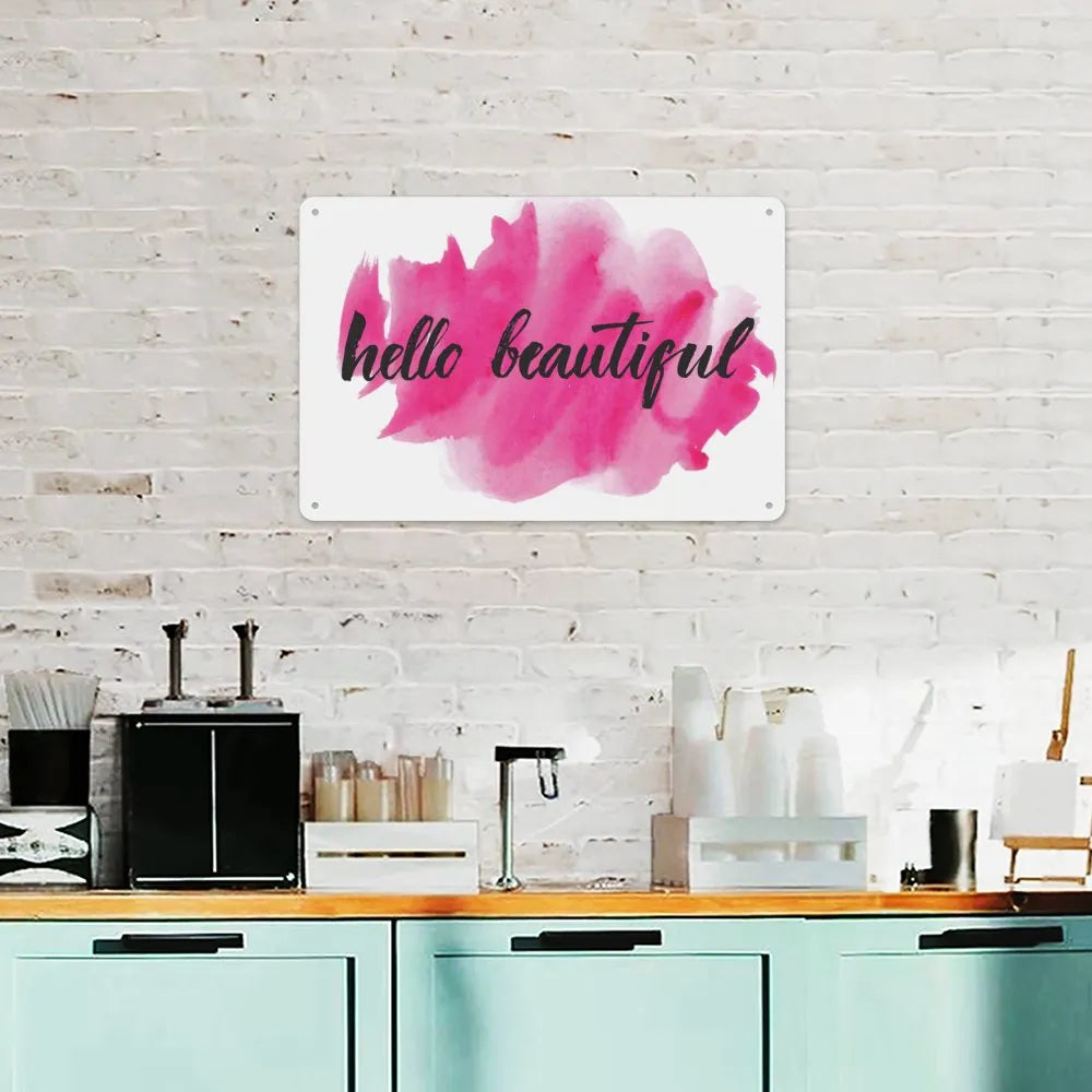 Words on Pink Aluminum plaque painting