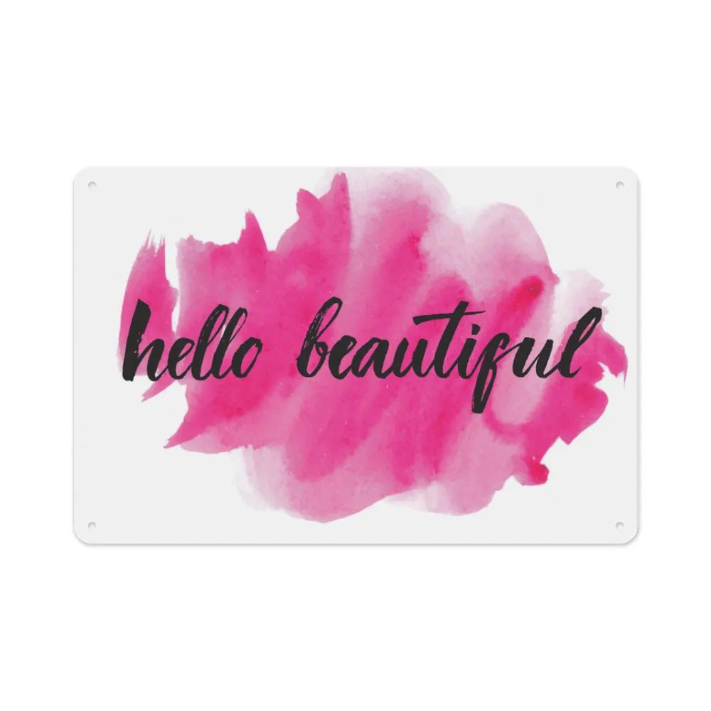 Words on Pink Aluminum plaque painting