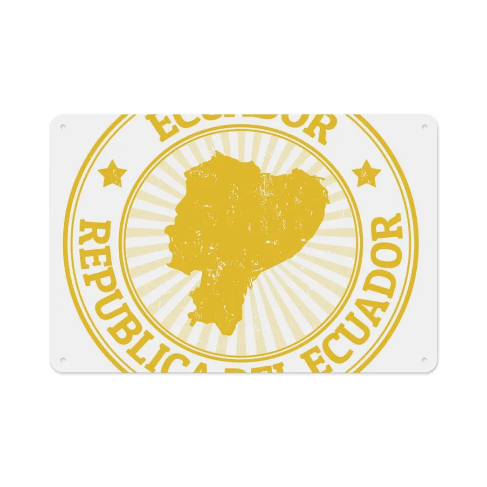 Retro Republica Del Ecuador Aluminum plaque painting