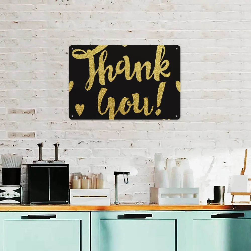 Cursive Hearts on Dark Aluminum plaque painting