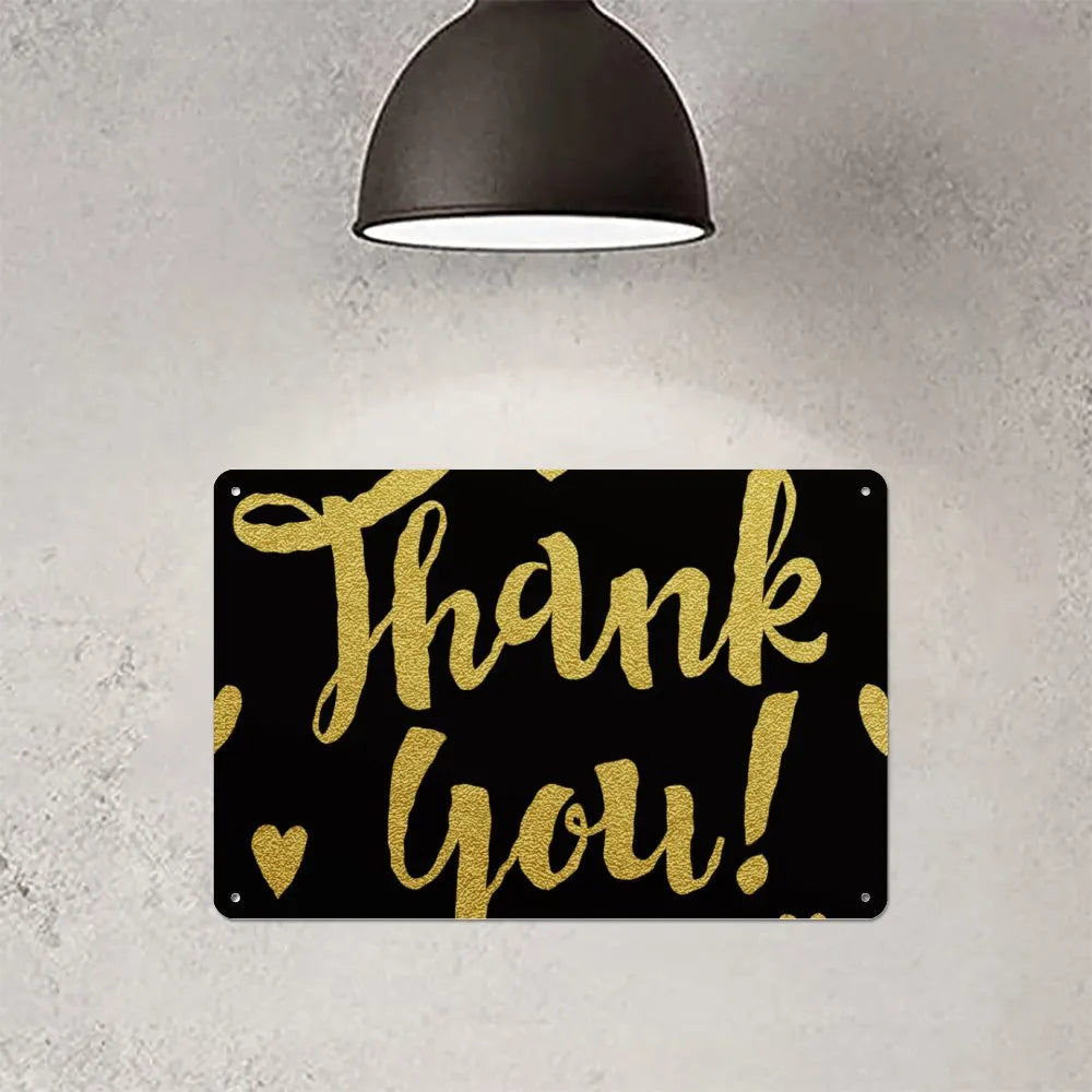 Cursive Hearts on Dark Aluminum plaque painting
