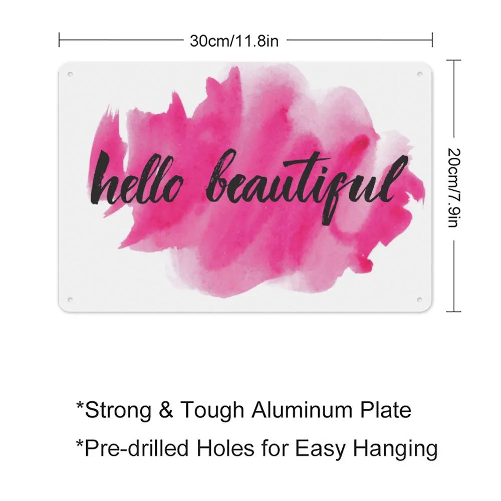 Words on Pink Aluminum plaque painting