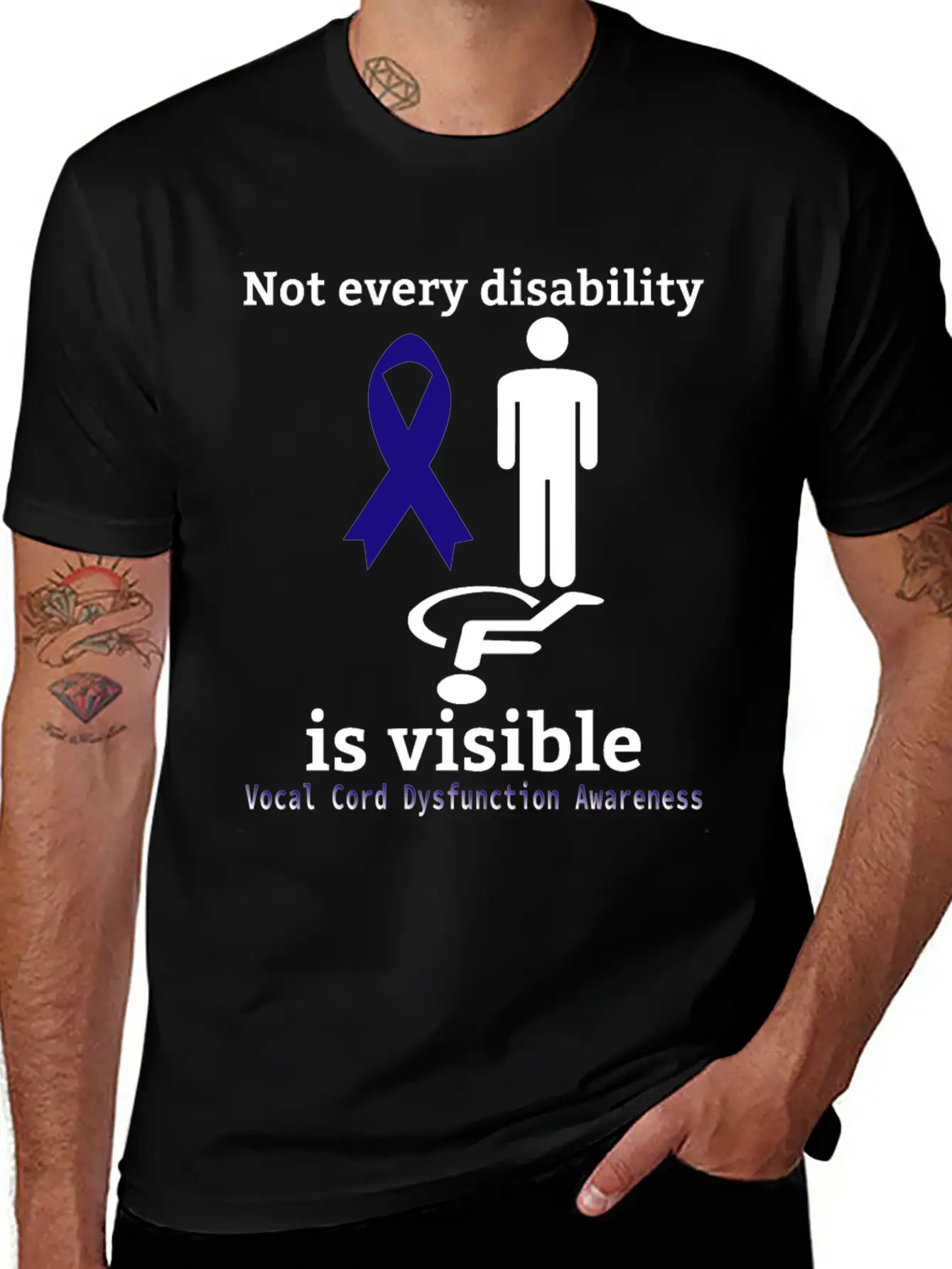 Not Every Disability Is Visible Vocal Cord Dysfunc Unisex Casual T-Shirt – Clean Design For Daily Comfort