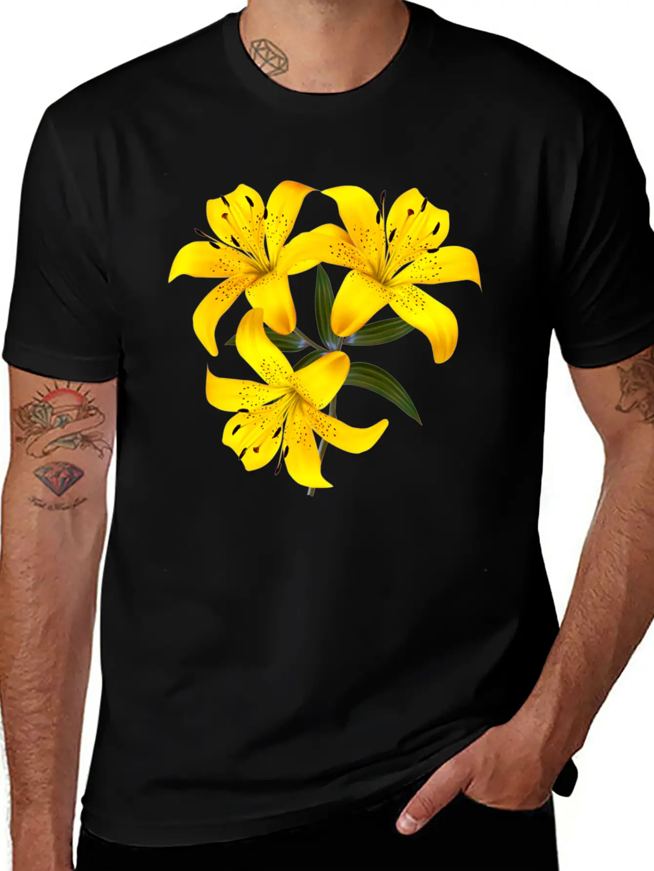 Yellow Lilies Unisex Casual T-Shirt – Clean Design For Daily Comfort