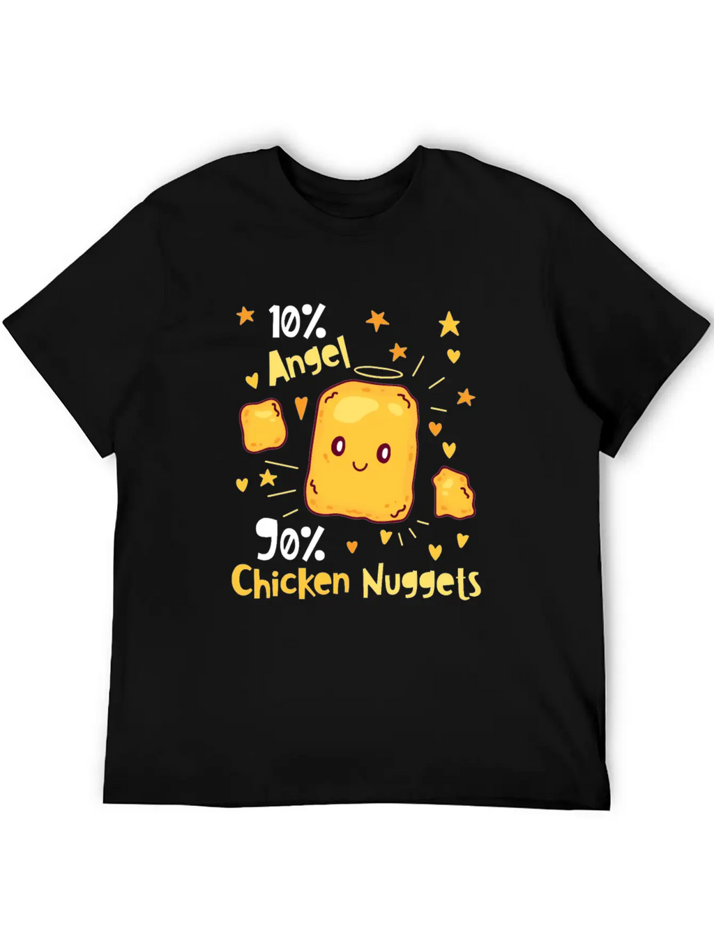 10% Angel 90% Chicken Nuggets Essential Unisex Summer Tee – Soft Cotton Casual Fit