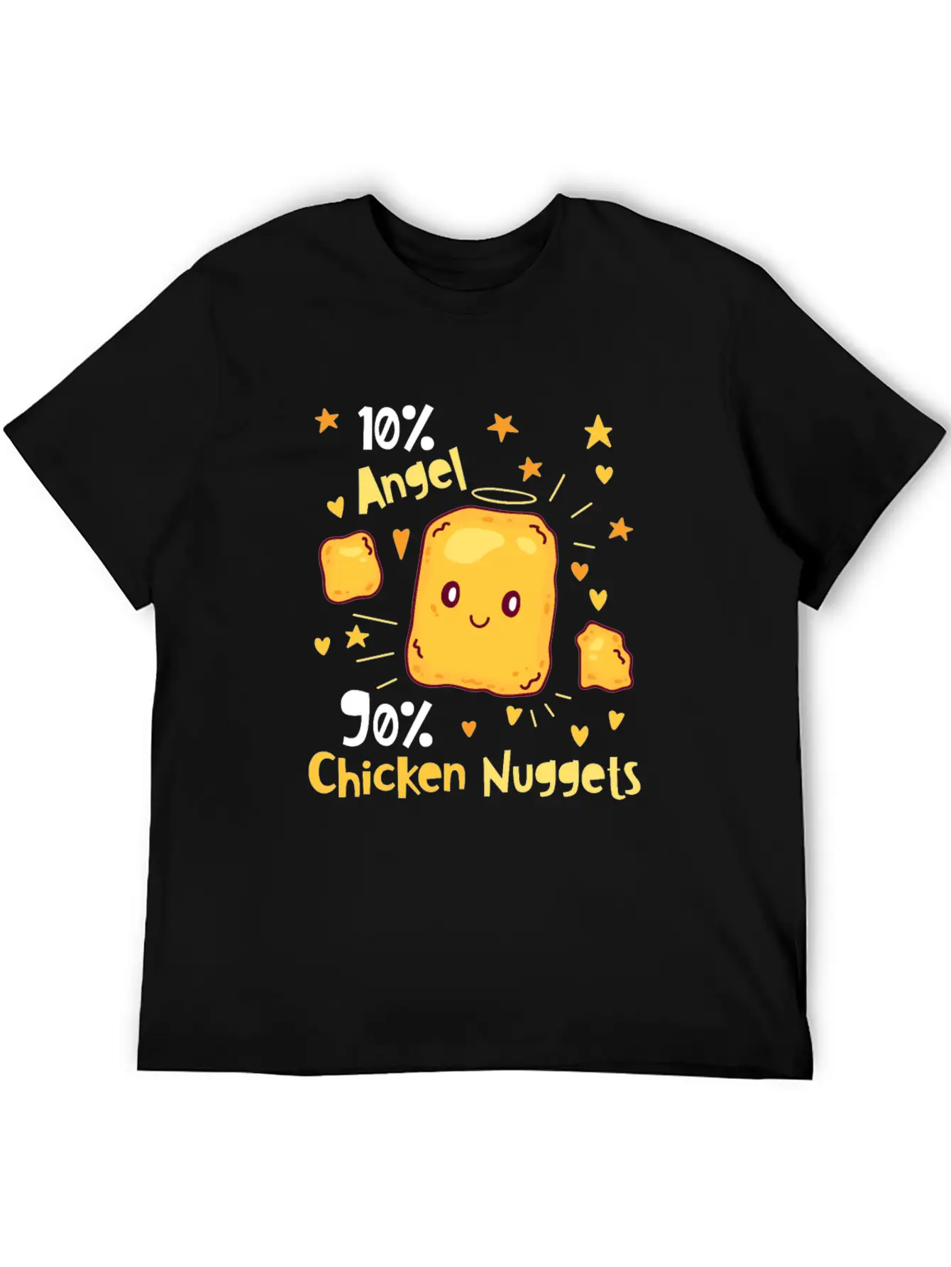 10% Angel 90% Chicken Nuggets Essential Unisex Summer Tee – Soft Cotton Casual Fit