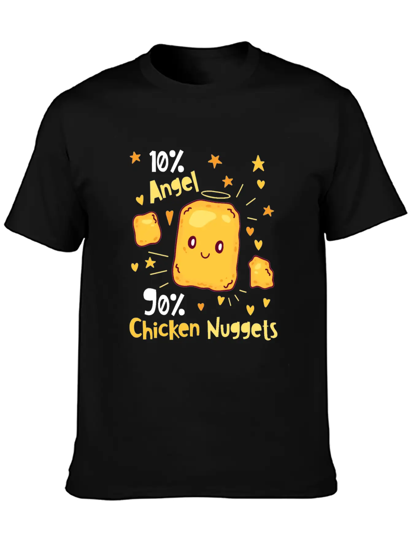 10% Angel 90% Chicken Nuggets Essential Unisex Summer Tee – Soft Cotton Casual Fit