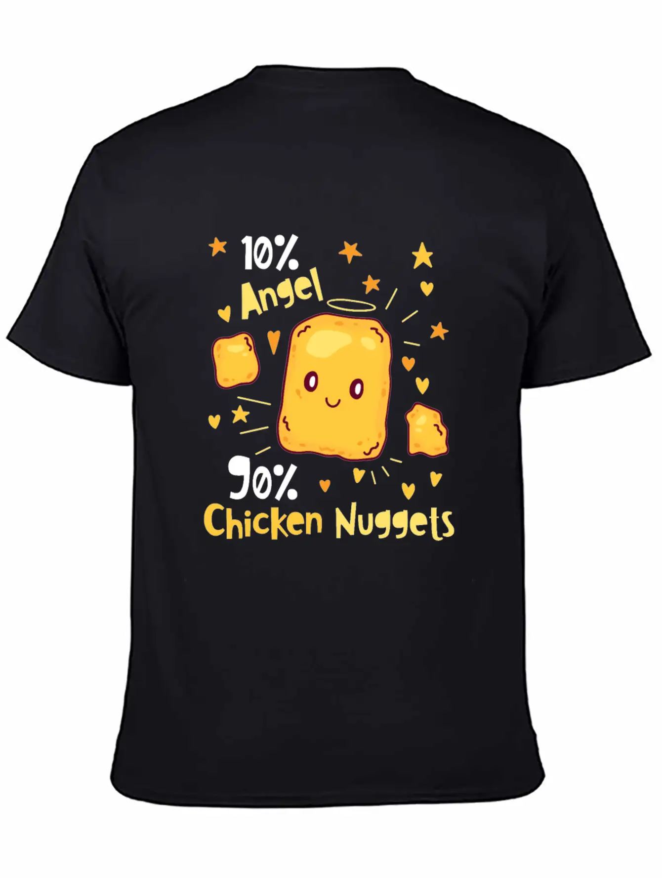 10% Angel 90% Chicken Nuggets Essential Unisex Summer Tee – Soft Cotton Casual Fit