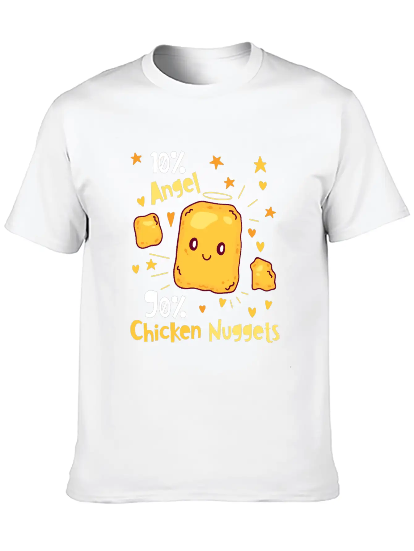 10% Angel 90% Chicken Nuggets Essential Unisex Summer Tee – Soft Cotton Casual Fit