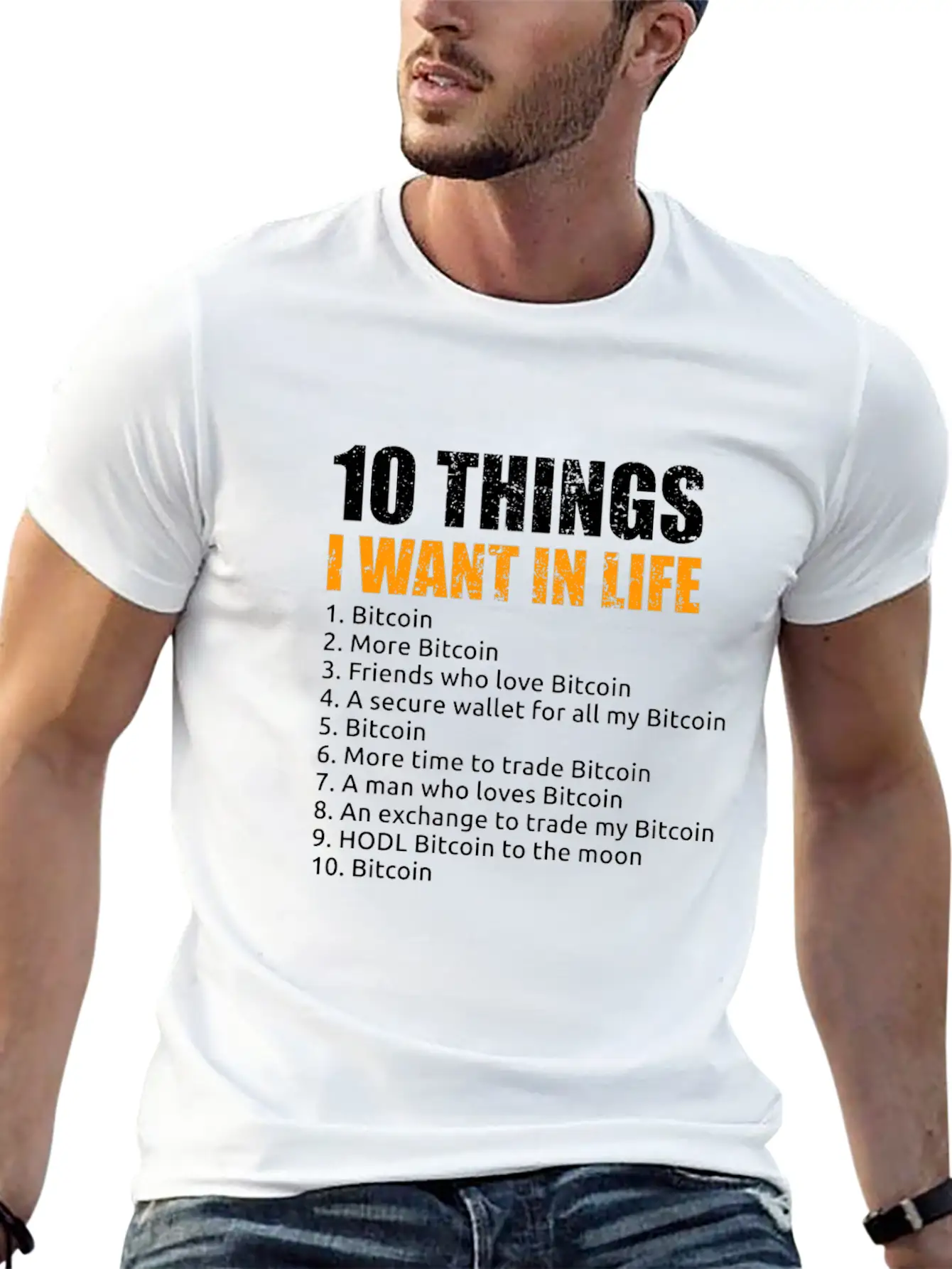 10 Things I Want In Life Bitcoin Crypto BTC Girl Unisex Short Sleeve Soft Cotton T-Shirt – Casual Everyday Wear