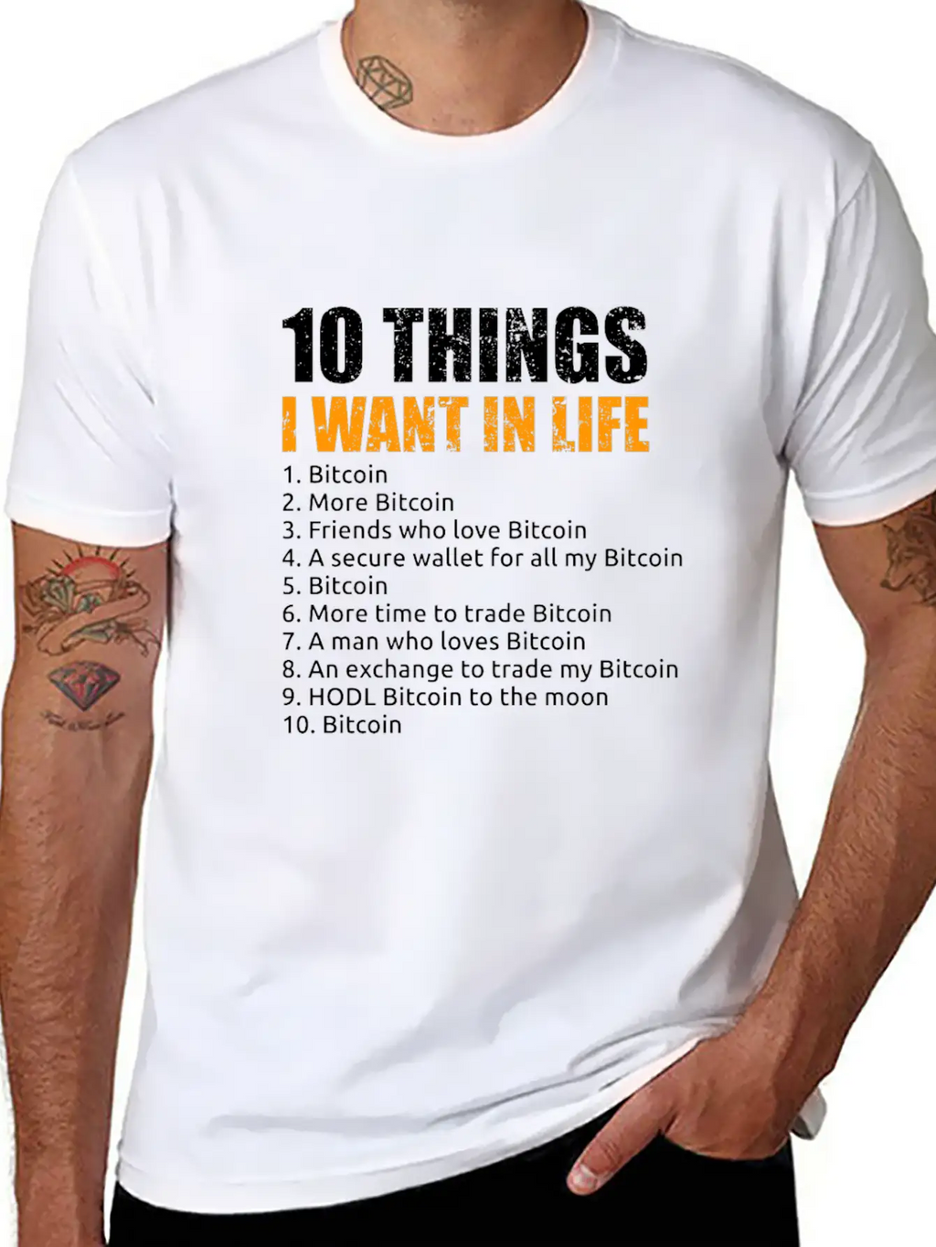 10 Things I Want In Life Bitcoin Crypto BTC Girl Unisex Short Sleeve Soft Cotton T-Shirt – Casual Everyday Wear