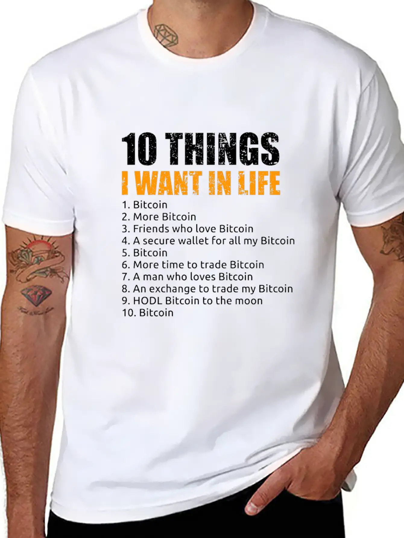 10 Things I Want In Life Bitcoin Crypto BTC Girl Unisex Short Sleeve Soft Cotton T-Shirt – Casual Everyday Wear