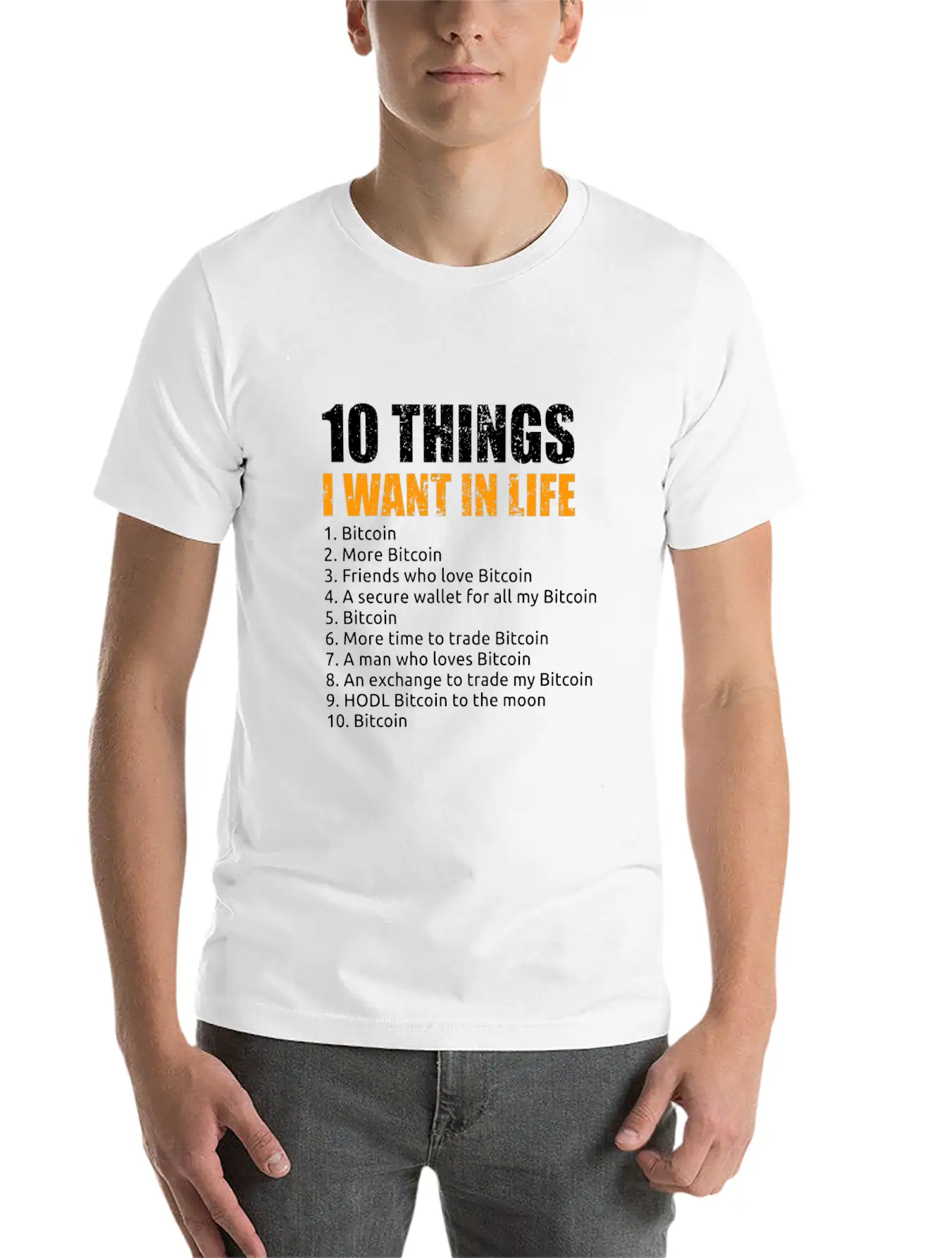 10 Things I Want In Life Bitcoin Crypto BTC Girl Unisex Short Sleeve Soft Cotton T-Shirt – Casual Everyday Wear