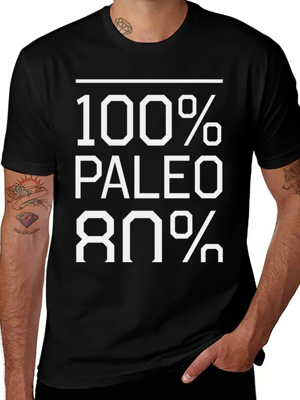 100% Paleo 80% Of The Time Comfortable Minimalist Graphic Tee – Summer Style Essential