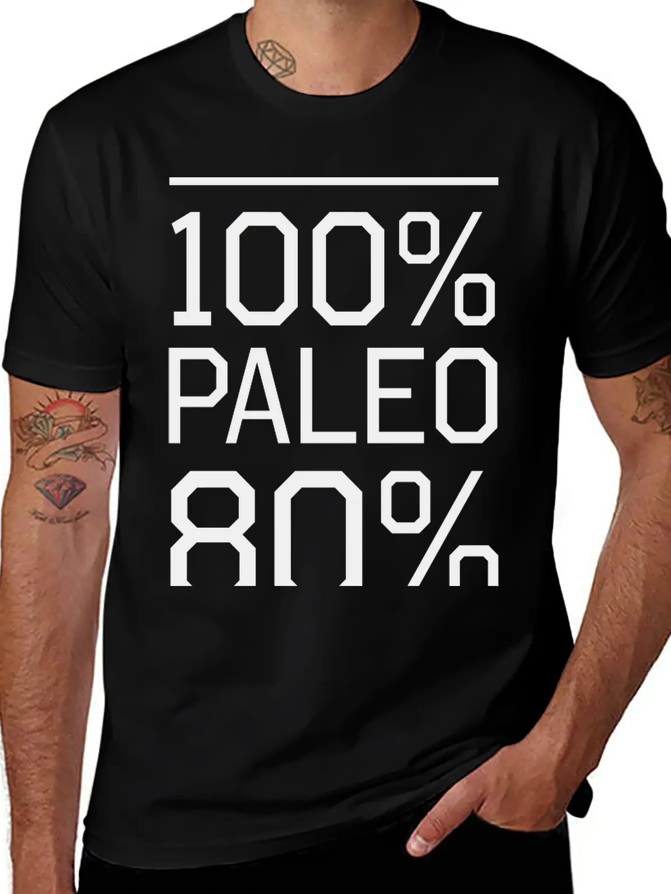 100% Paleo 80% Of The Time Comfortable Minimalist Graphic Tee – Summer Style Essential