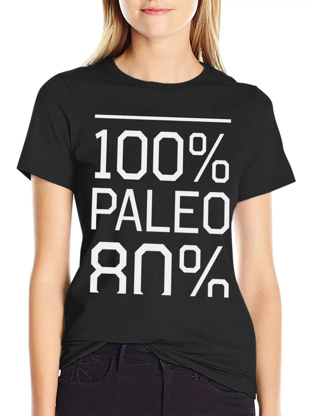 100% Paleo 80% Of The Time Comfortable Minimalist Graphic Tee – Summer Style Essential