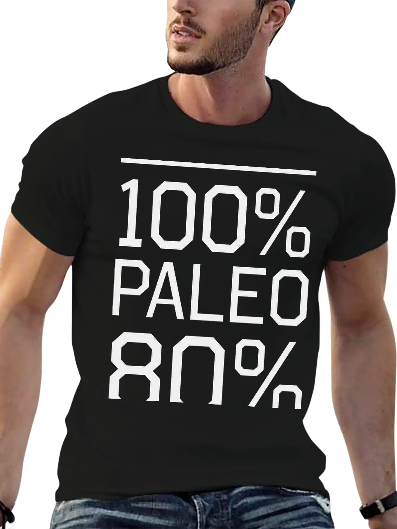 100% Paleo 80% Of The Time Comfortable Minimalist Graphic Tee – Summer Style Essential