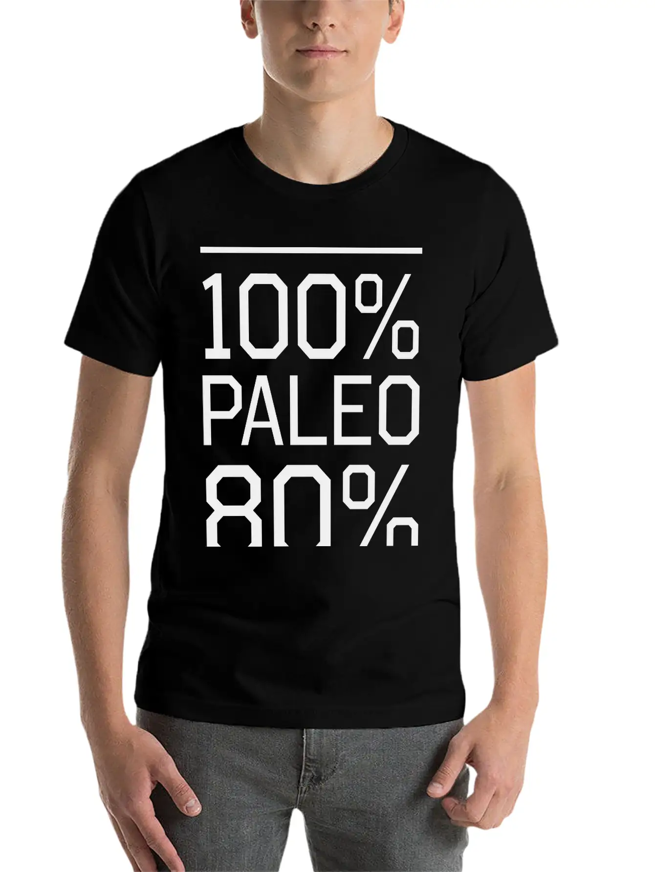100% Paleo 80% Of The Time Comfortable Minimalist Graphic Tee – Summer Style Essential