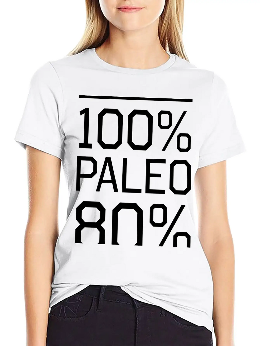 100% Paleo 80% Of The Time Comfortable Minimalist Graphic Tee – Summer Style Essential
