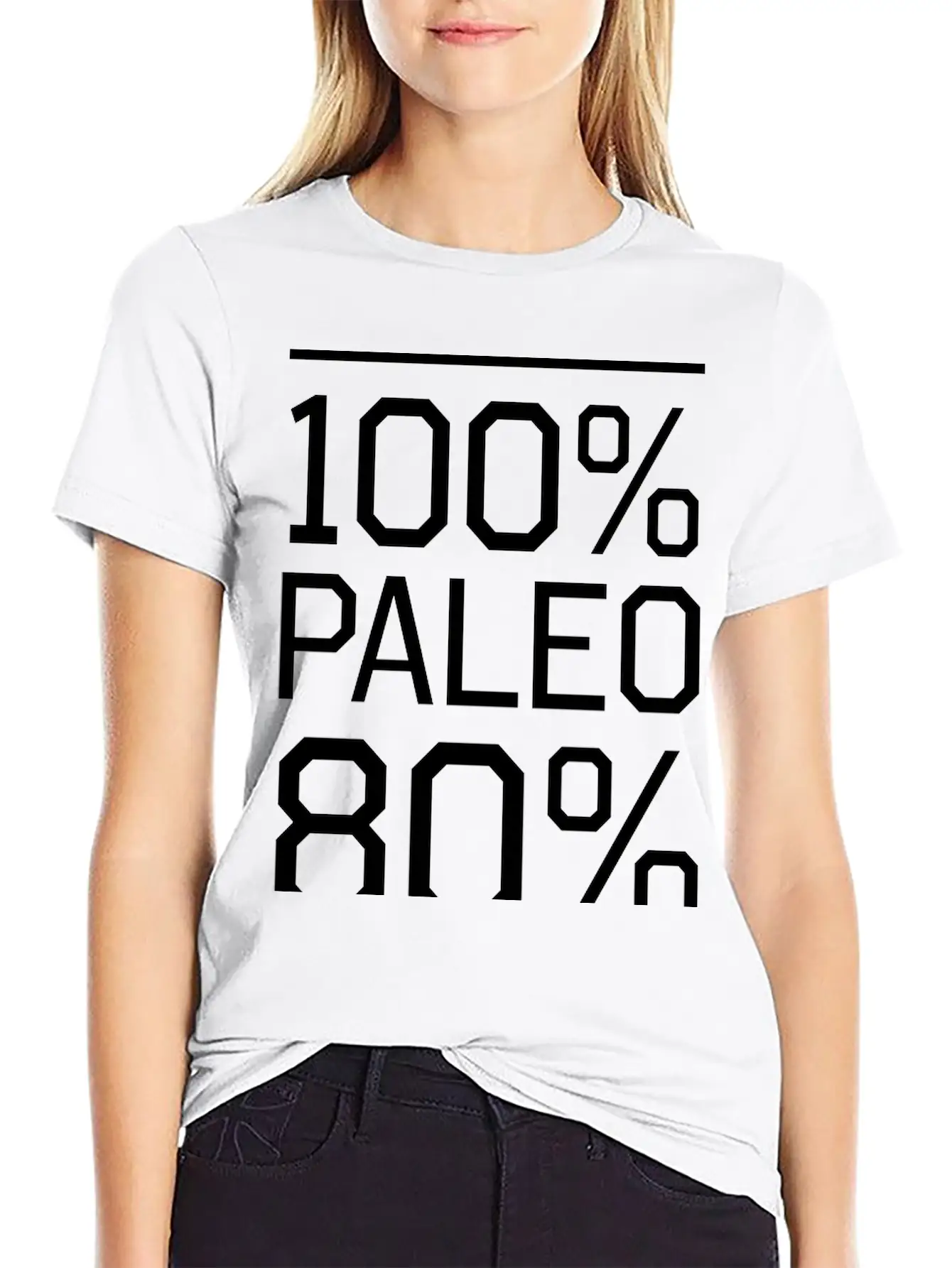 100% Paleo 80% Of The Time Comfortable Minimalist Graphic Tee – Summer Style Essential