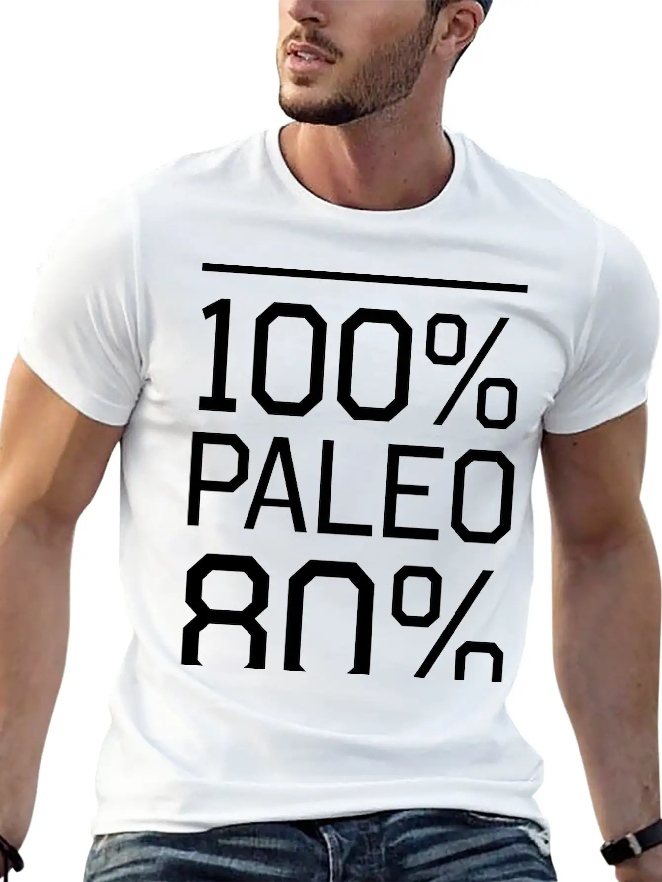 100% Paleo 80% Of The Time Comfortable Minimalist Graphic Tee – Summer Style Essential