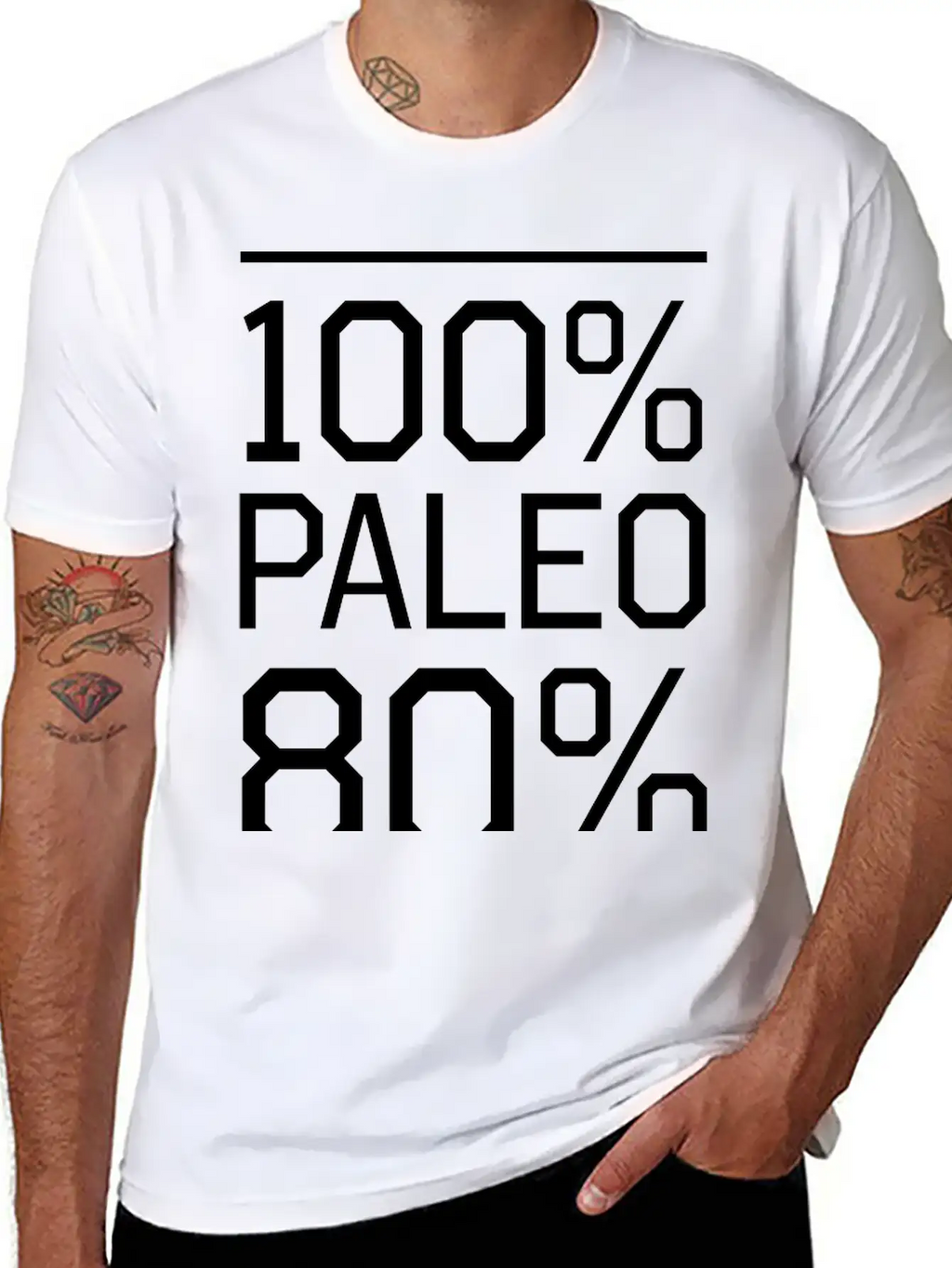 100% Paleo 80% Of The Time Comfortable Minimalist Graphic Tee – Summer Style Essential