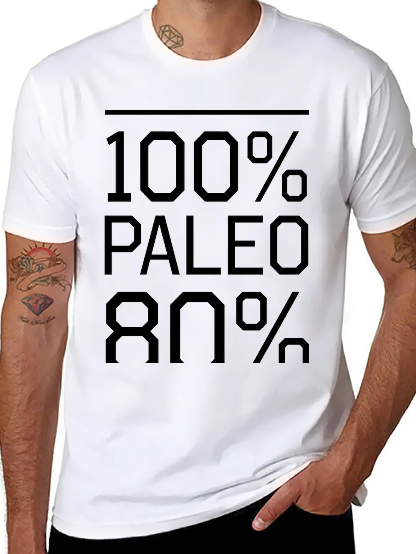 100% Paleo 80% Of The Time Comfortable Minimalist Graphic Tee – Summer Style Essential