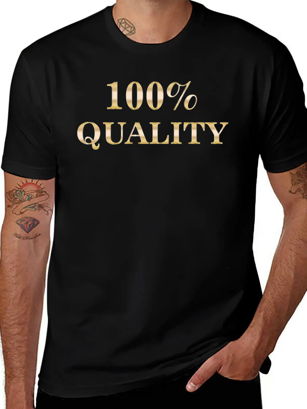 100 Percent Quality Typography No Background Relaxed Everyday Tee – Lightweight And Durable Cotton