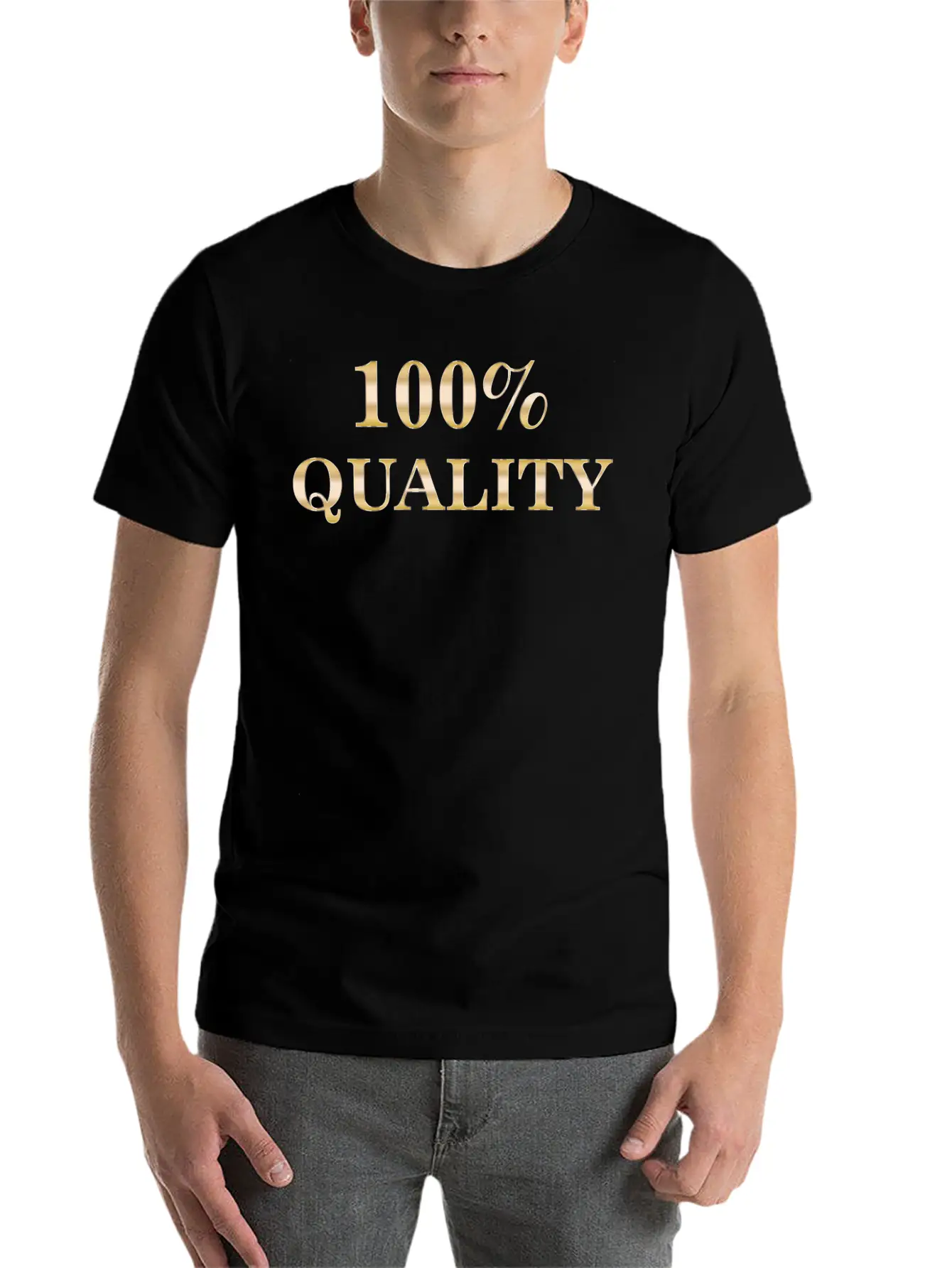 100 Percent Quality Typography No Background Relaxed Everyday Tee – Lightweight And Durable Cotton