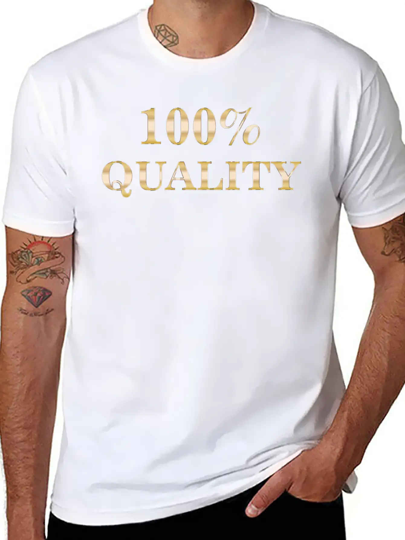 100 Percent Quality Typography No Background Relaxed Everyday Tee – Lightweight And Durable Cotton