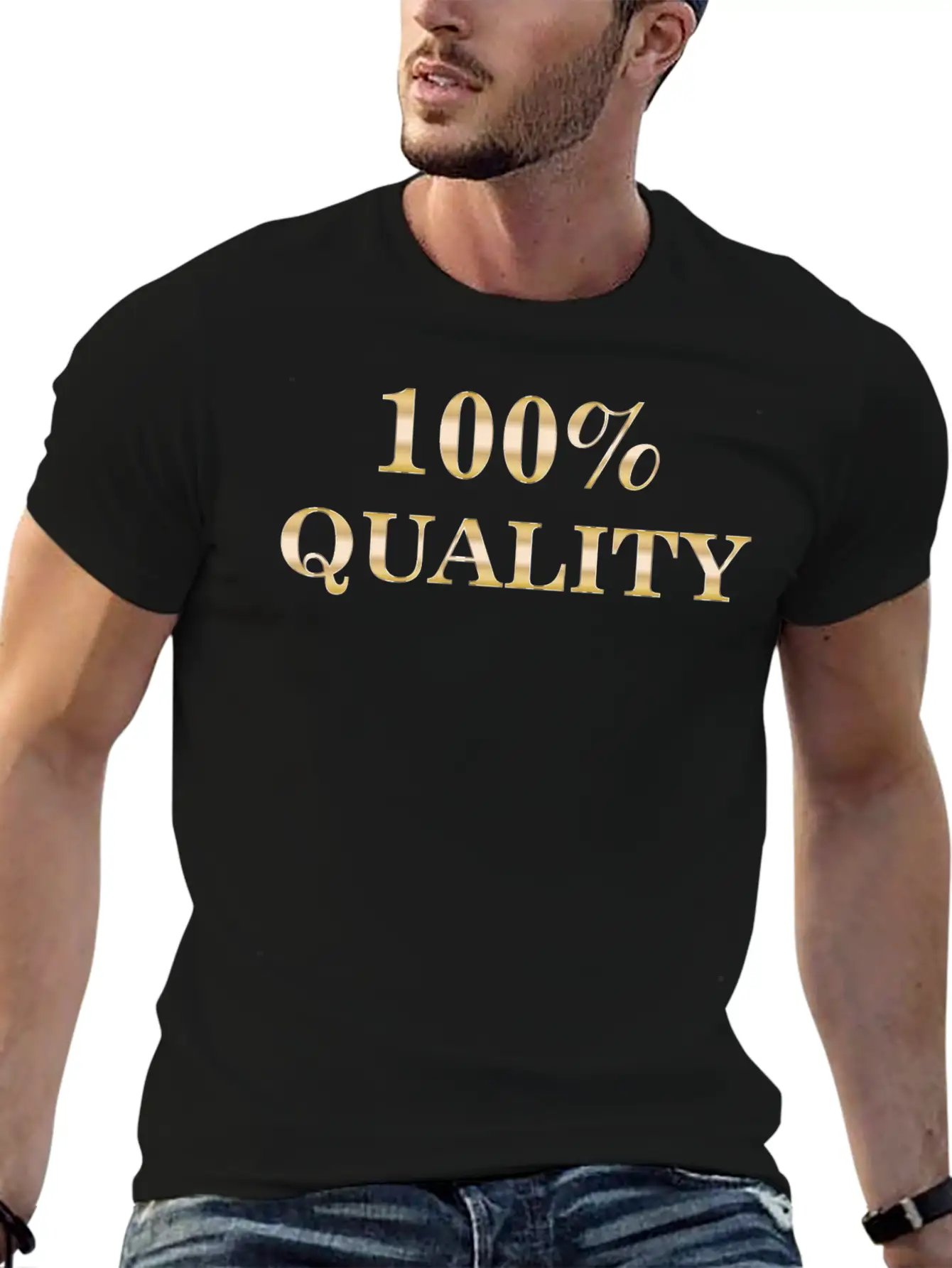 100 Percent Quality Typography No Background Relaxed Everyday Tee – Lightweight And Durable Cotton
