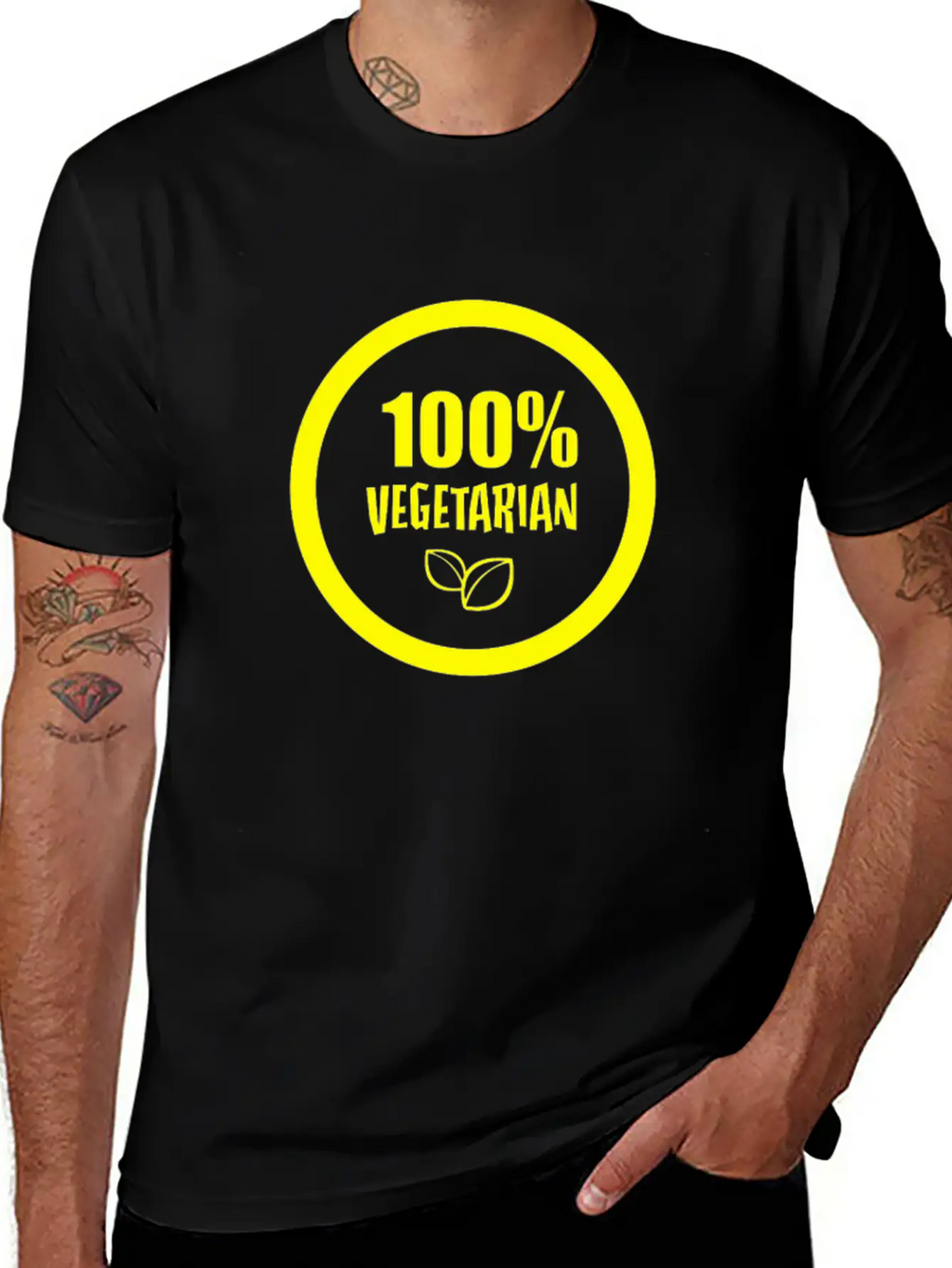 100 Vegetarian Funny Tshirt Unisex Short Sleeve Soft Cotton T-Shirt – Casual Everyday Wear