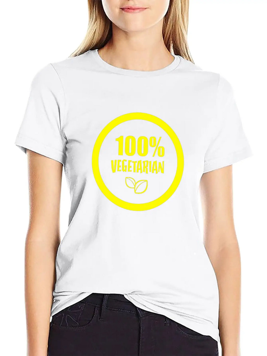 100 Vegetarian Funny Tshirt Unisex Short Sleeve Soft Cotton T-Shirt – Casual Everyday Wear