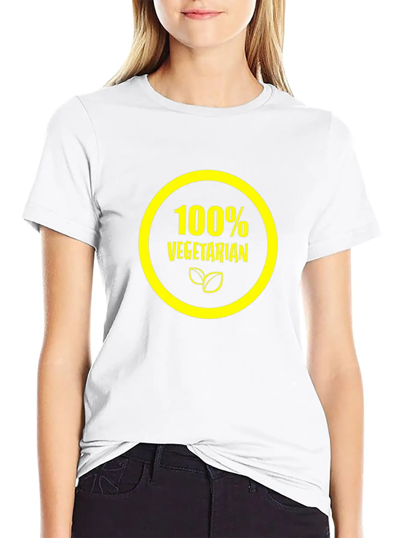 100 Vegetarian Funny Tshirt Unisex Short Sleeve Soft Cotton T-Shirt – Casual Everyday Wear
