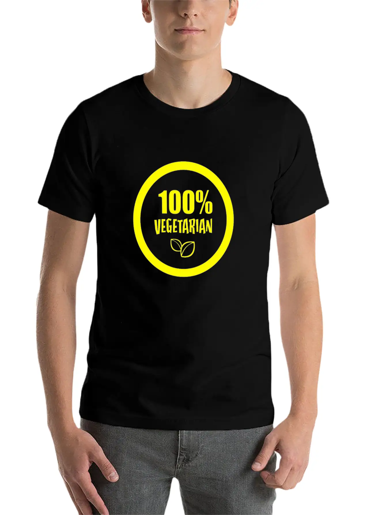 100 Vegetarian Funny Tshirt Unisex Short Sleeve Soft Cotton T-Shirt – Casual Everyday Wear