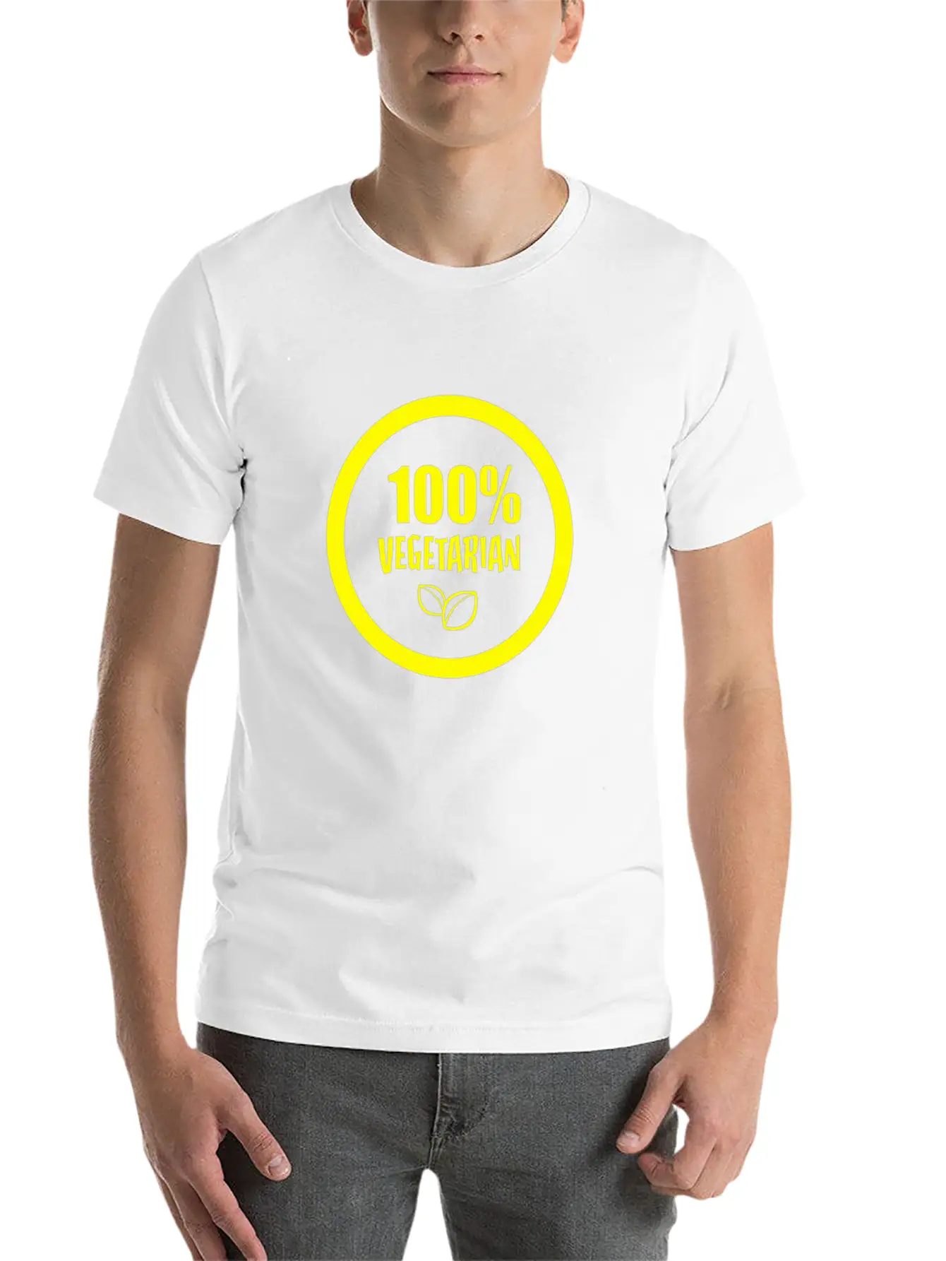 100 Vegetarian Funny Tshirt Unisex Short Sleeve Soft Cotton T-Shirt – Casual Everyday Wear