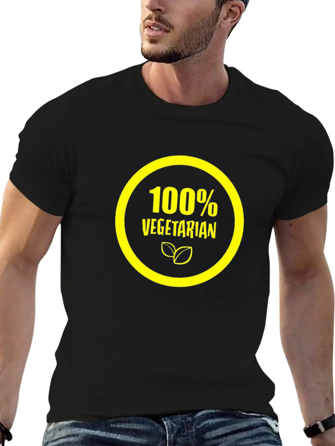 100 Vegetarian Funny Tshirt Unisex Short Sleeve Soft Cotton T-Shirt – Casual Everyday Wear